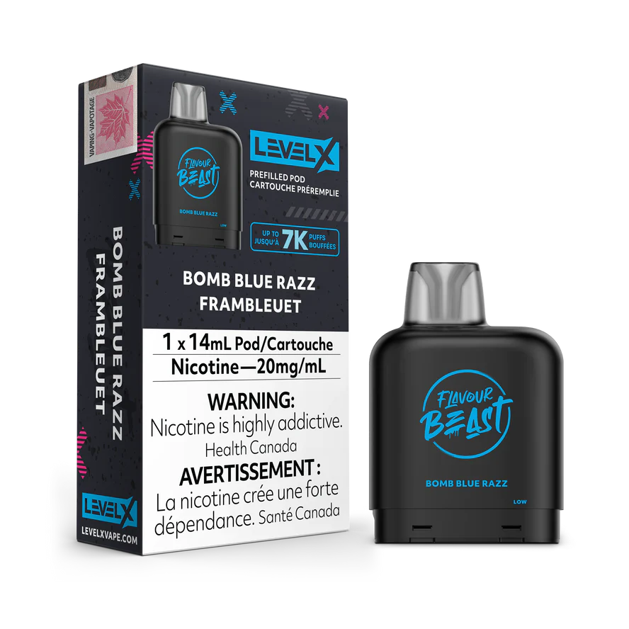 LEVEL X FLAVOUR BEAST PODS - BOMB BLUE RAZZ