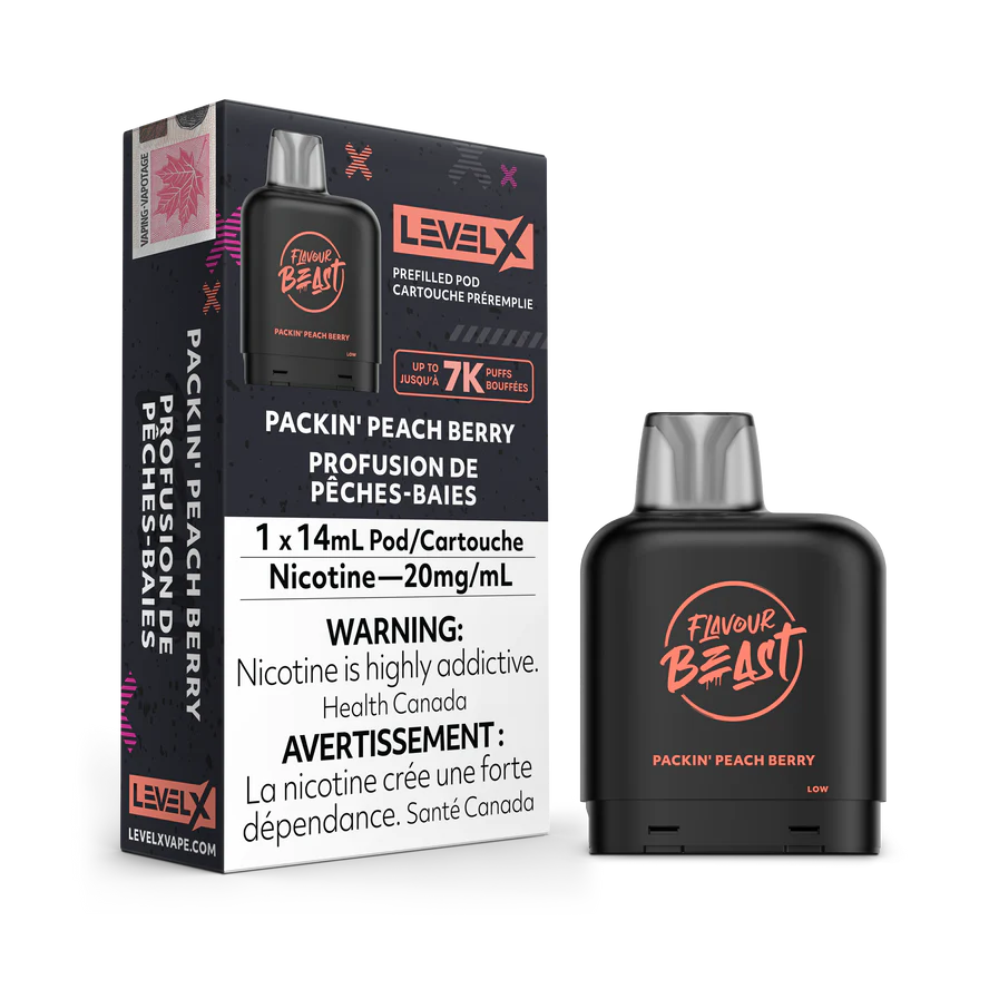 LEVEL X FLAVOUR BEAST PODS - PACKIN PEACH BERRY