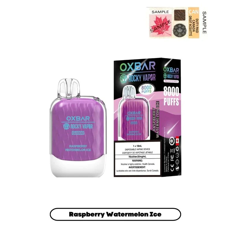 OX BAR 8000 - RASPBERRY WATERMELON ICE Vape City OX BAR 8000 - RASPBERRY WATERMELON ICE Vape City