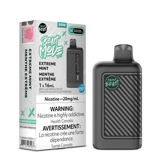 FLAVOUR BEAST BEAST MODE 8000 - EXTREME MINT ICED Vape City FLAVOUR BEAST BEAST MODE 8000 - EXTREME MINT ICED Vape City