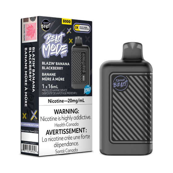 FLAVOUR BEAST BEAST MODE 8000 - BANGIN' BANANA BLACKBERRY ICED Vape City FLAVOUR BEAST BEAST MODE 8000 - BANGIN' BANANA BLACKBERRY ICED Vape City