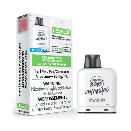 FLAVOUR BEAST UNLEASHED LEVEL X PODS - EPIC HONEYDEW BLACKCURRANT