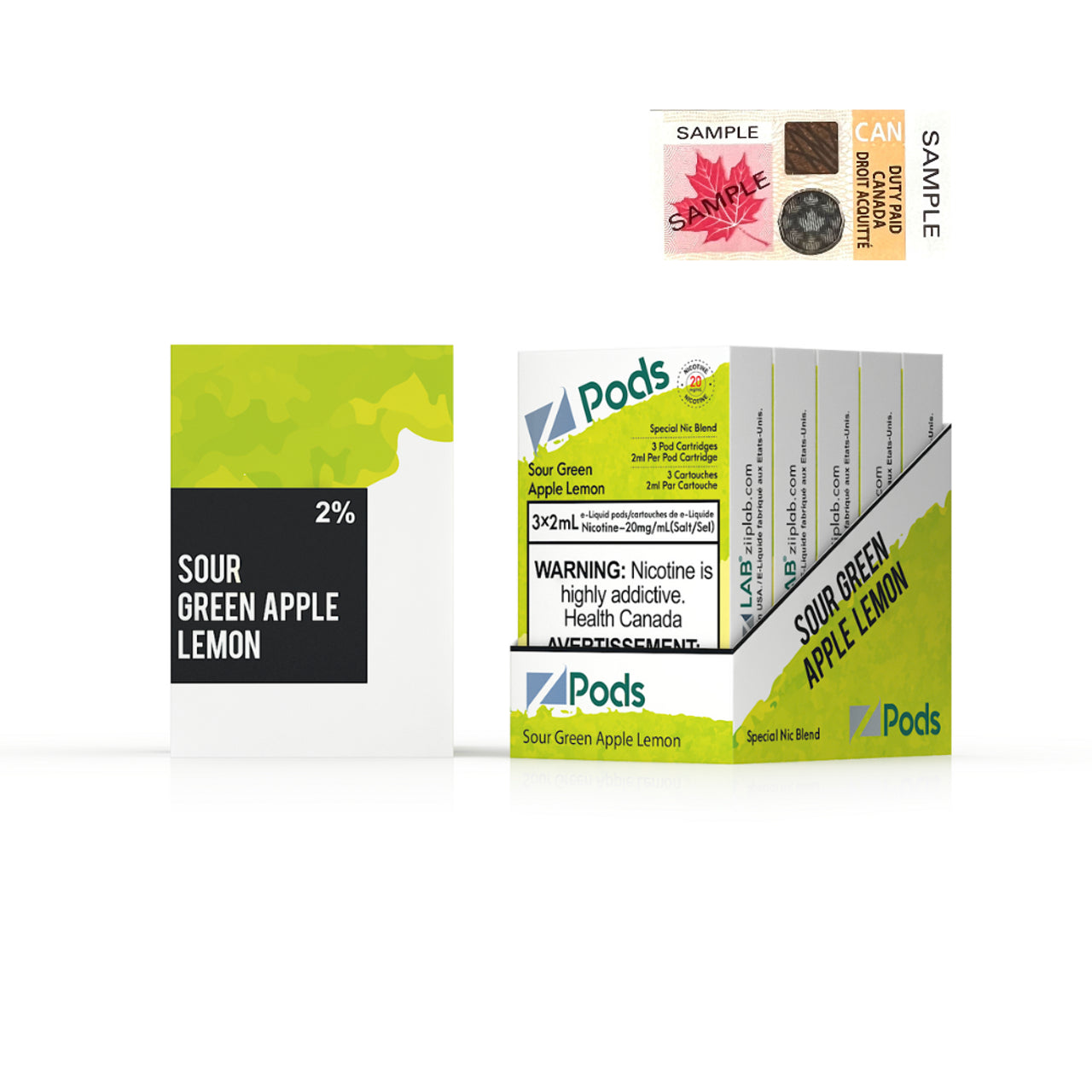 ZPODS - SOUR GREEN APPLE LEMON