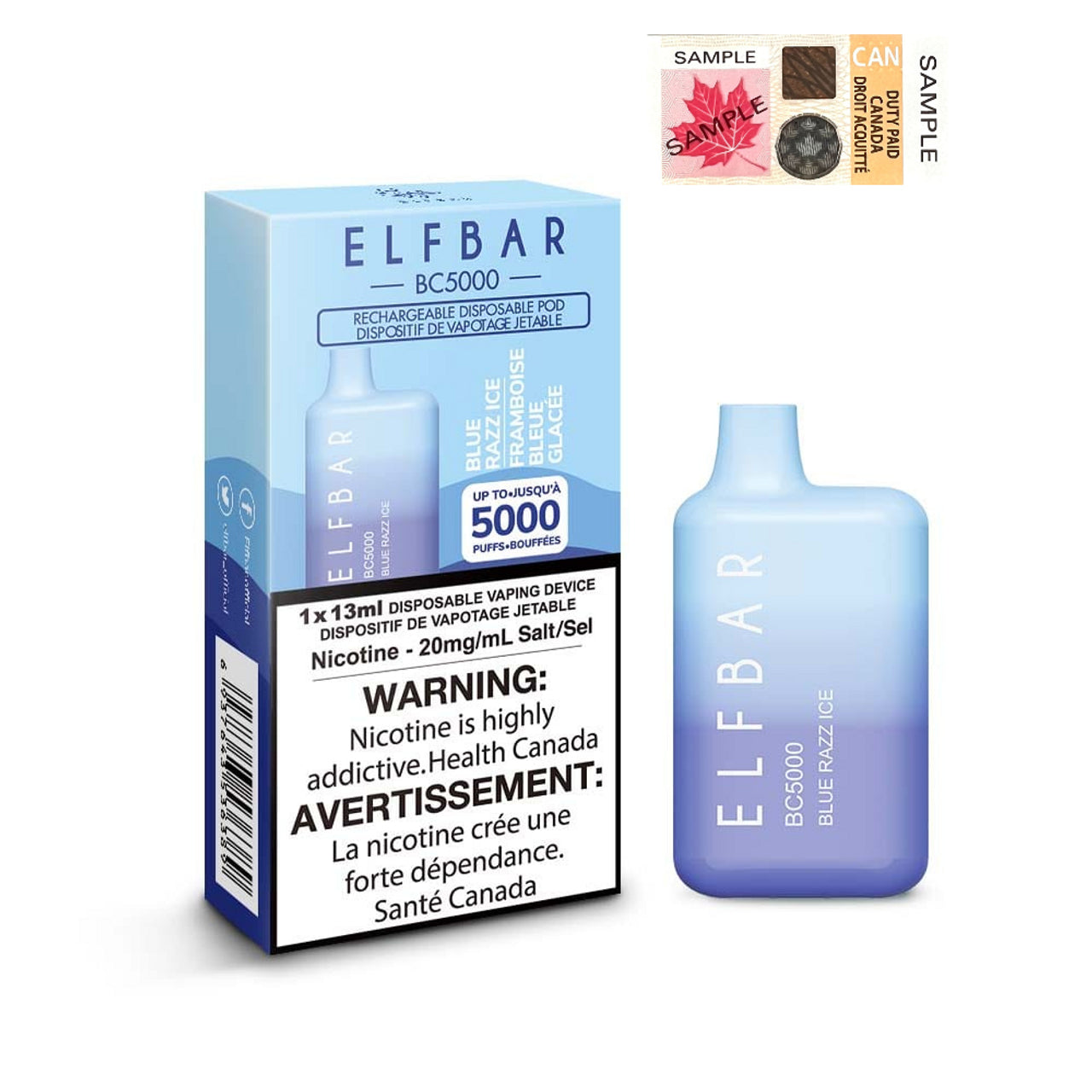 ELF BAR 5000 - BLUE RAZZ ICE