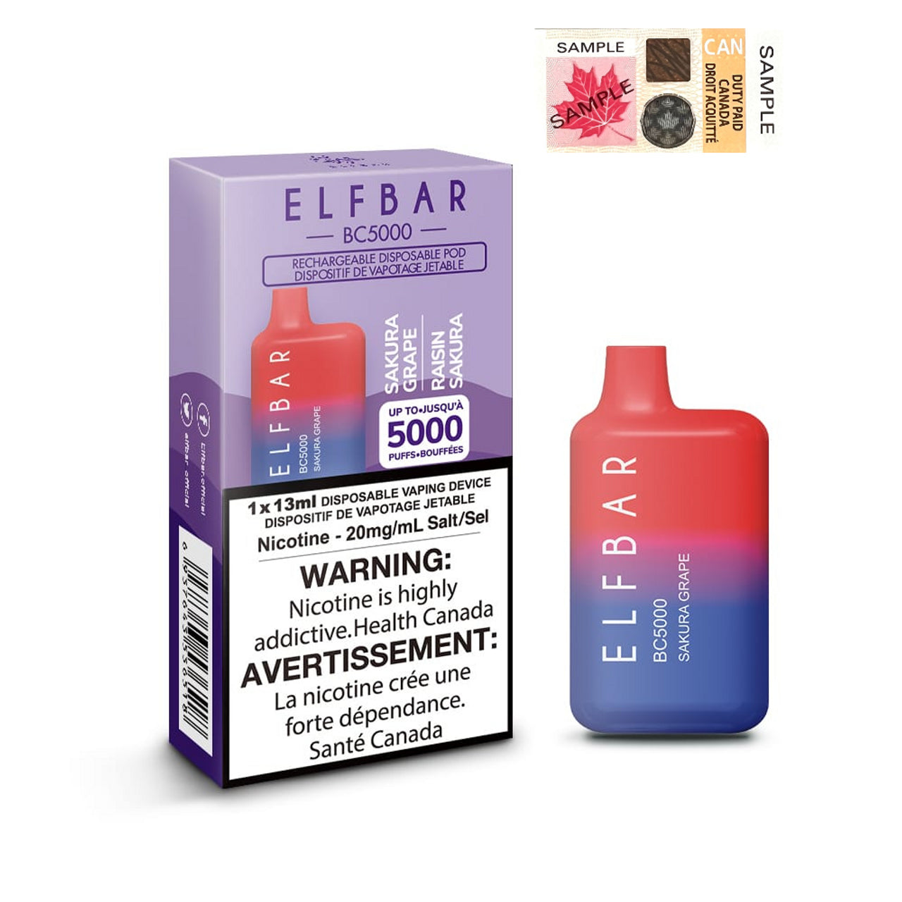 ELF BAR 5000 - SAKURA GRAPE Vape City ELF BAR 5000 - SAKURA GRAPE Vape City