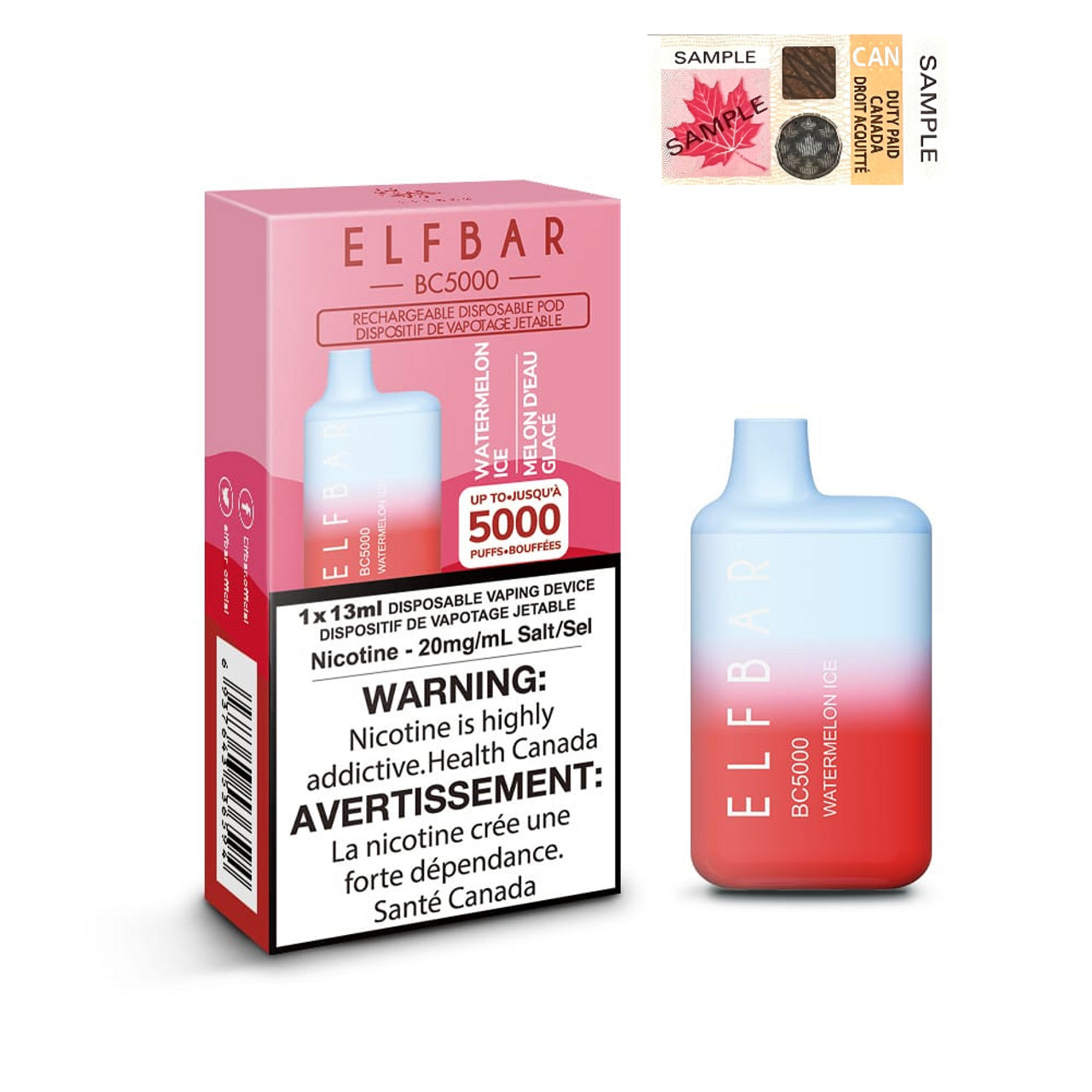 ELF BAR 5000 - WATERMELON ICE Vape City ELF BAR 5000 - WATERMELON ICE Vape City