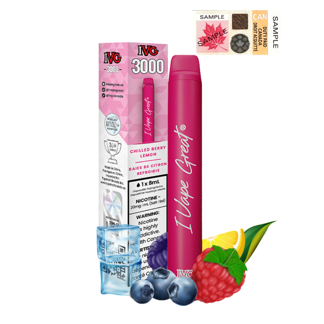 IVG 3000 - CHILLED BERRY LEMON Vape City IVG 3000 - CHILLED BERRY LEMON Vape City