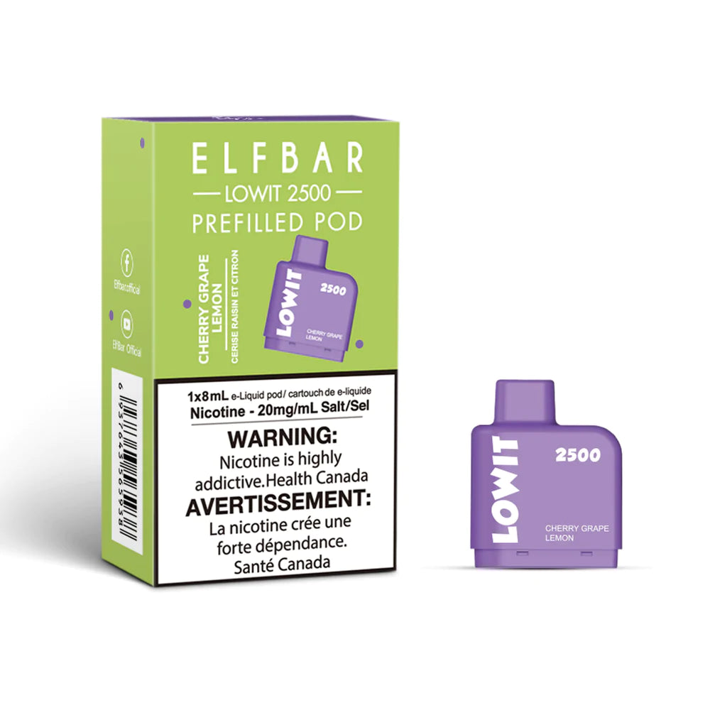 ELF BAR LOWIT 2500 - CHERRY GRAPE LEMON