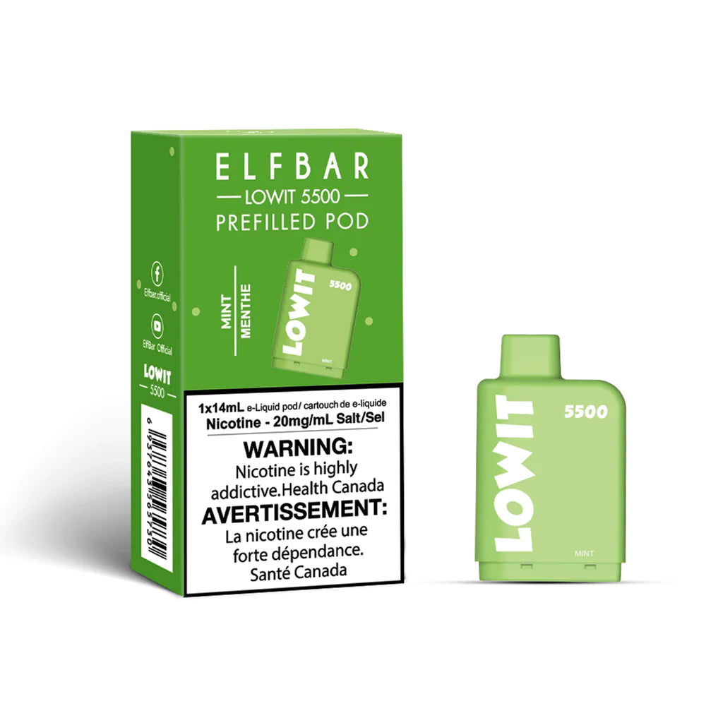 ELF BAR LOWIT 5500 - MINT Vape City ELF BAR LOWIT 5500 - MINT Vape City