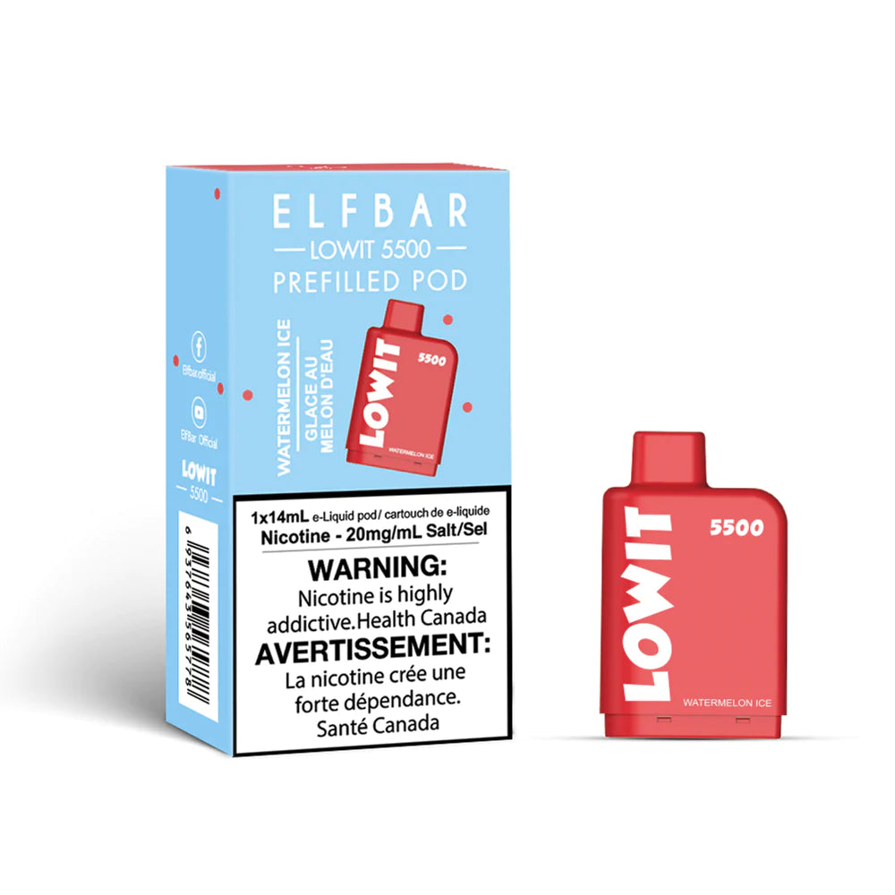 ELF BAR LOWIT 5500 - WATERMELON ICE Vape City ELF BAR LOWIT 5500 - WATERMELON ICE Vape City