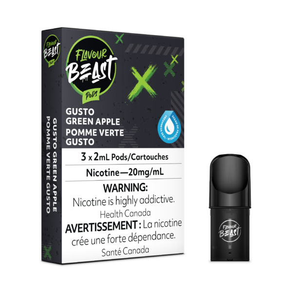 FLAVOUR BEAST PODS - GUSTO GREEN APPLE