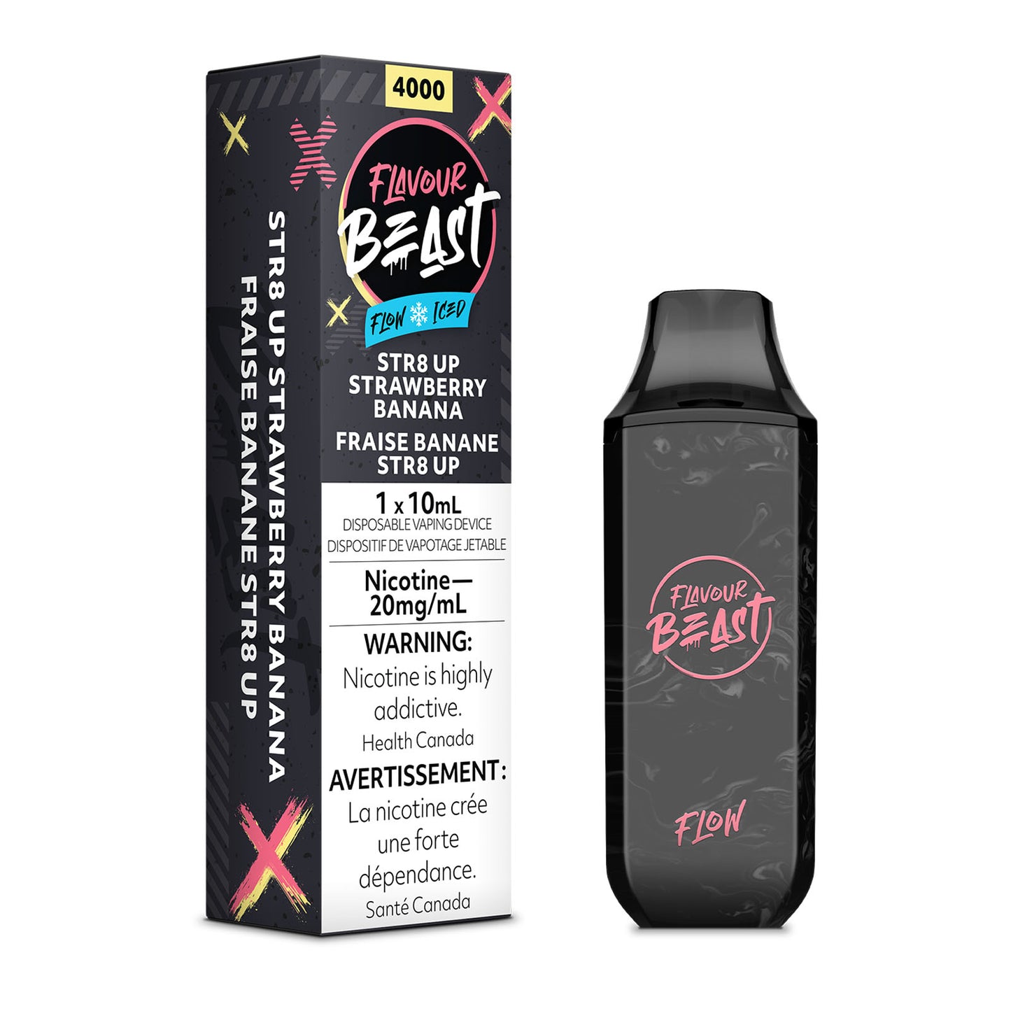 FLAVOUR BEAST 4000 - STR8 UP STRAWBERRY BANANA