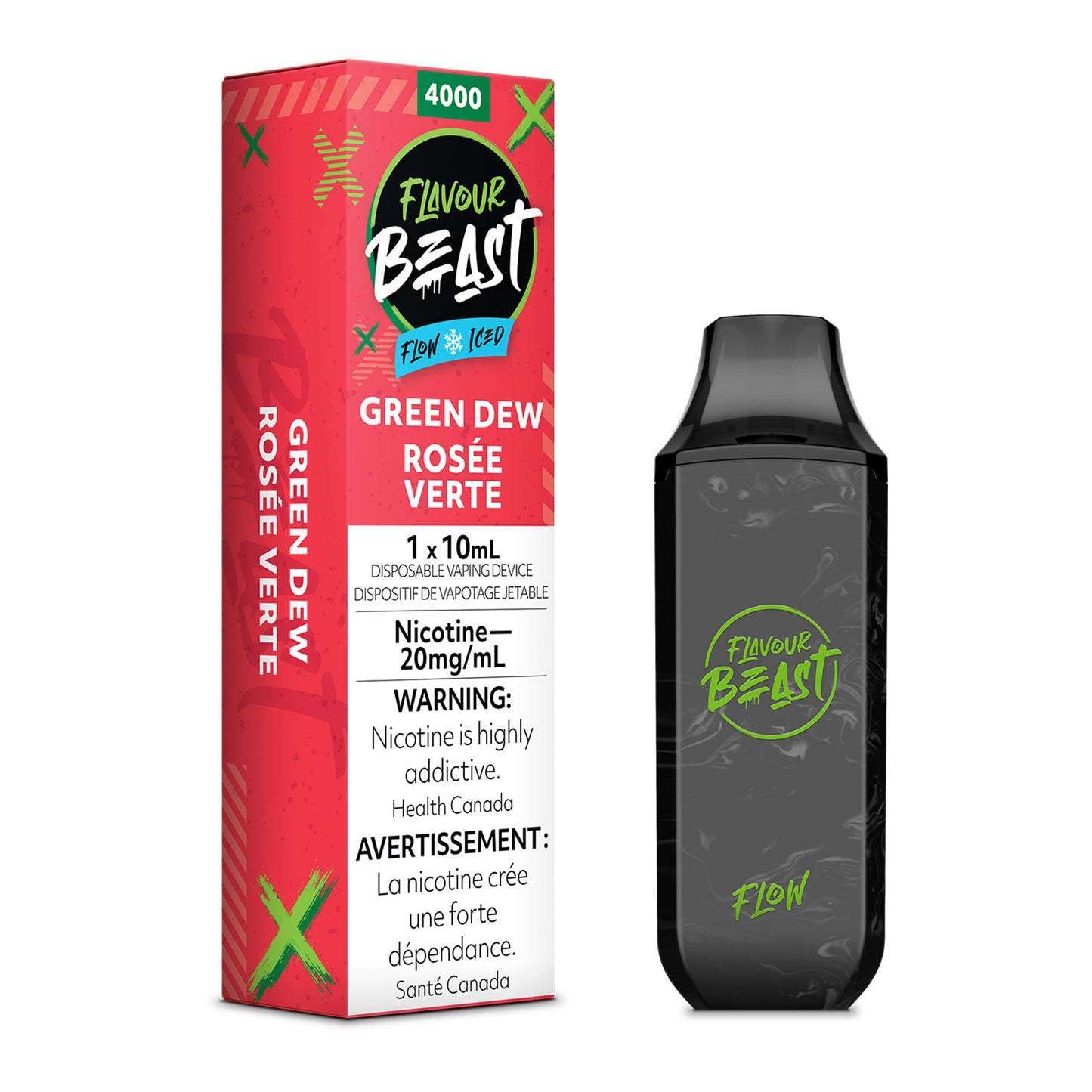 FLAVOUR BEAST 4000 - GNARLY GREEN D (GREEN DEW)