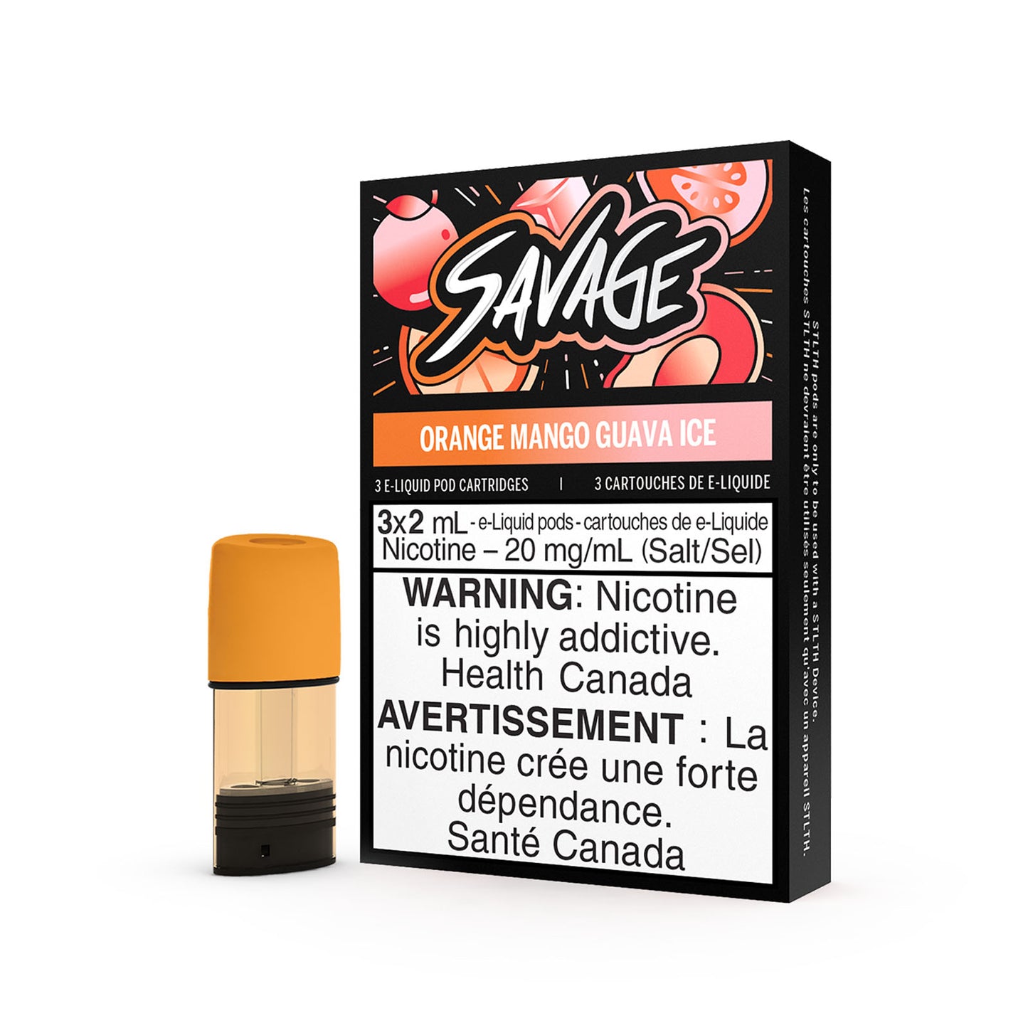 SAVAGE STLTH PODS - ORANGE MANGO GUAVA ICE