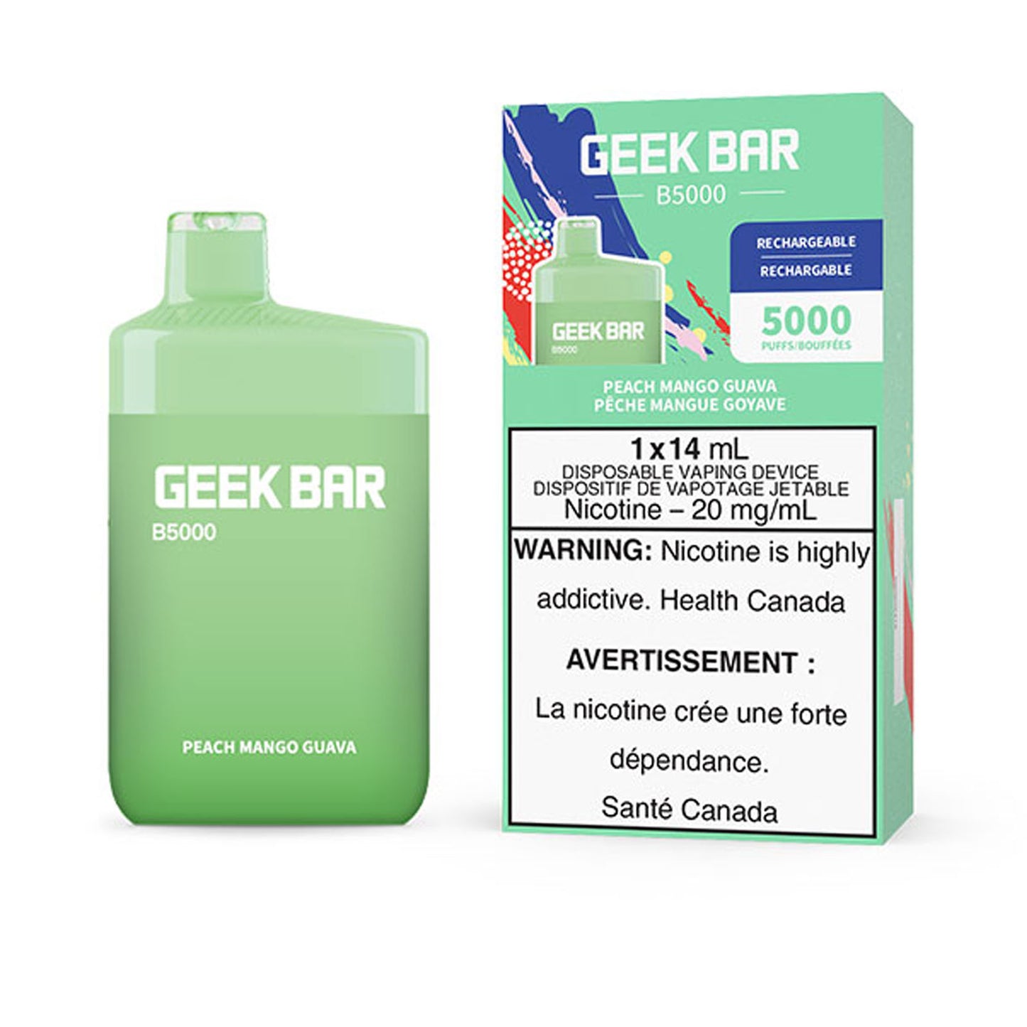 GEEK BAR 5000 - PEACH MANGO GUAVA