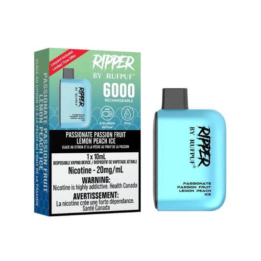 RIPPER 6000 - PASSIONATE PASSION FRUIT LEMON PEACH ICE