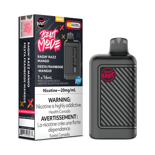 FLAVOUR BEAST BEAST MODE 8000 - RAGIN' RAZZ MANGO ICED