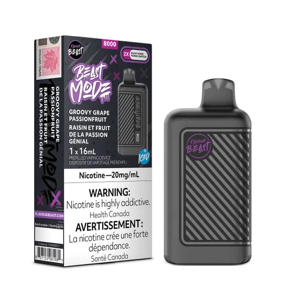 FLAVOUR BEAST BEAST MODE 8000 - GROOVY GRAPE PASSIONFRUIT ICED