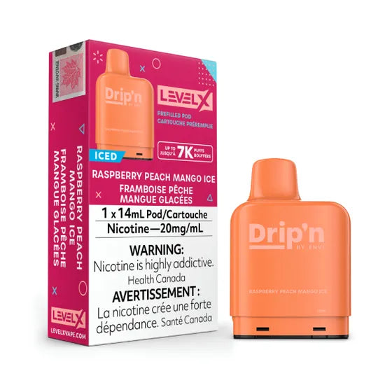 DRIP'N LEVEL X PODS - RASPBERRY PEACH MANGO ICE