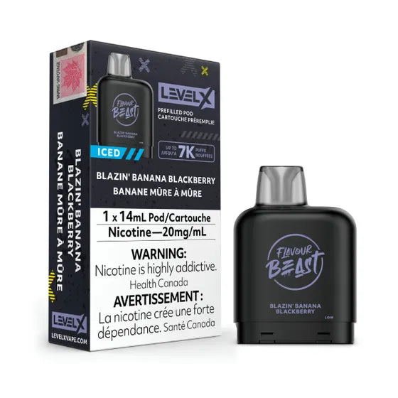 LEVEL X FLAVOUR BEAST PODS - BLAZIN' BANANA BLACKBERRY ICED