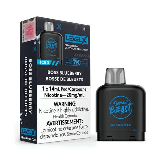 LEVEL X FLAVOUR BEAST PODS - BOSS BLUEBERRY ICED