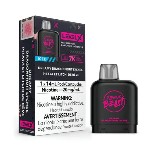 LEVEL X FLAVOUR BEAST PODS - DREAMY DRAGONFRUIT LYCHEE ICED