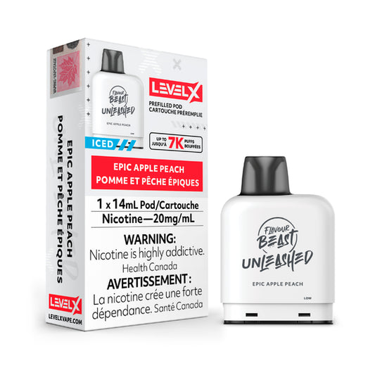 FLAVOUR BEAST UNLEASHED LEVEL X PODS - EPIC APPLE PEACH