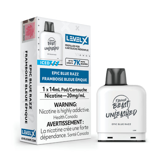 FLAVOUR BEAST UNLEASHED LEVEL X PODS - EPIC BLUE RAZZ