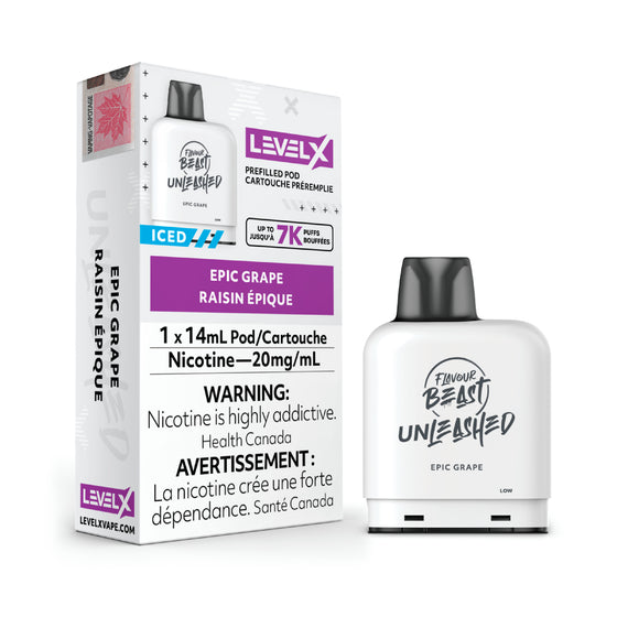 FLAVOUR BEAST UNLEASHED LEVEL X PODS - EPIC GRAPE