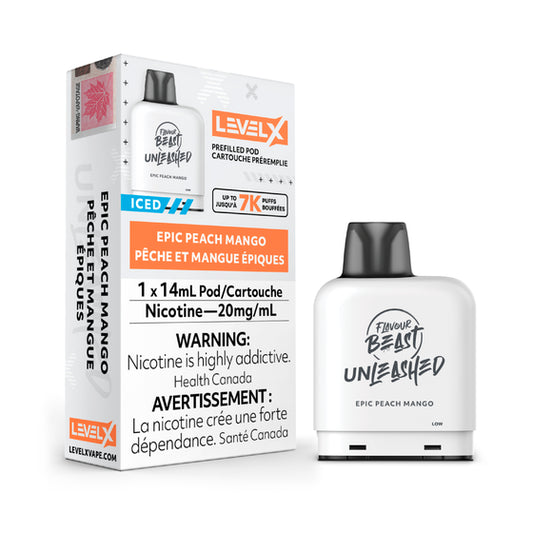 FLAVOUR BEAST UNLEASHED LEVEL X PODS - EPIC PEACH MANGO