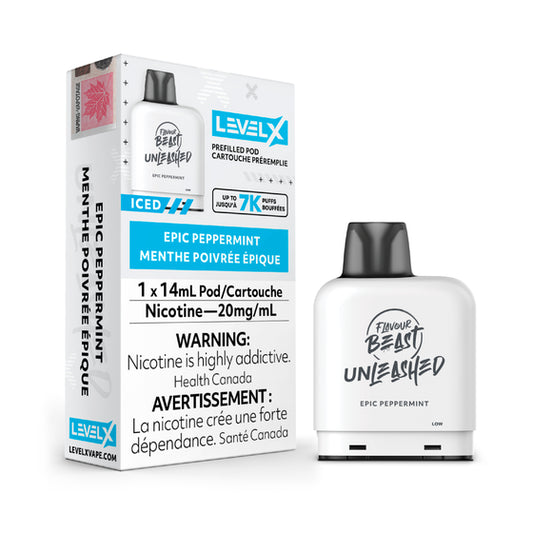 FLAVOUR BEAST UNLEASHED LEVEL X PODS - EPIC PEPPERMINT
