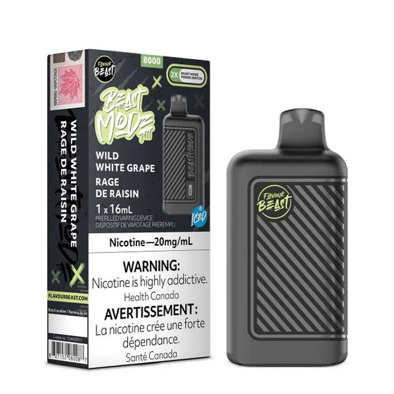 FLAVOUR BEAST BEAST MODE 8000 - WILD WHITE GRAPE ICED