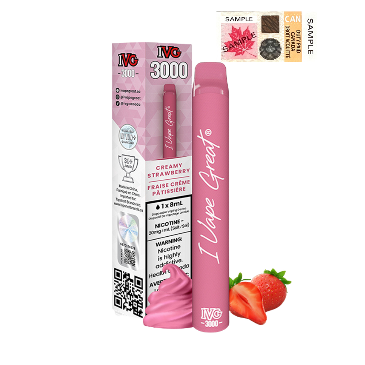 IVG 3000 - CREAMY STRAWBERRY