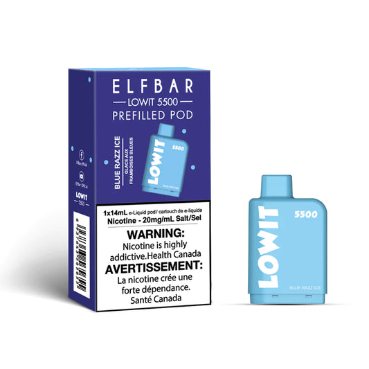 ELF BAR LOWIT 5500 - BLUE RAZZ ICE