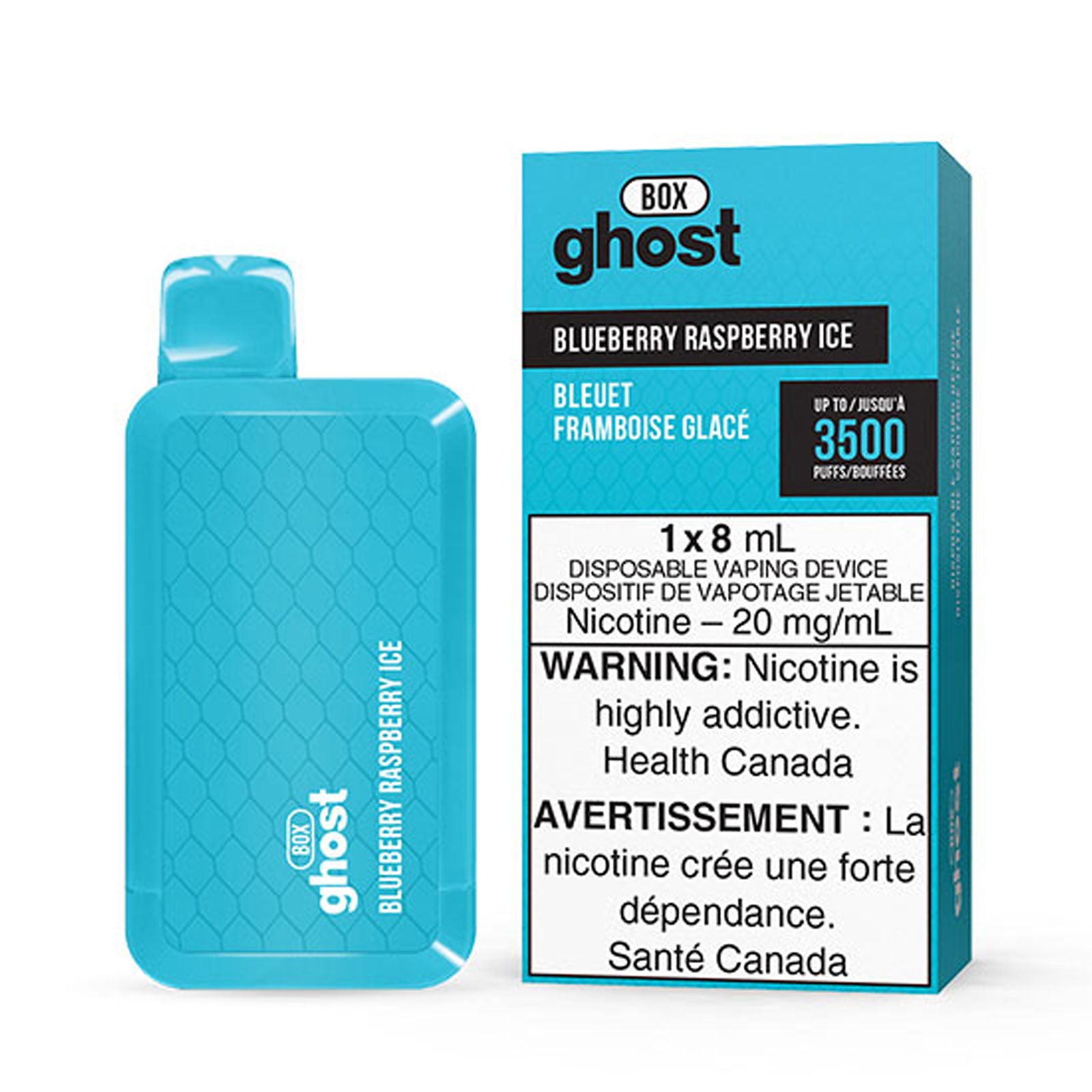 GHOST BOX 3500 - BLUE RASPBERRY ICE Vape City GHOST BOX 3500 - BLUE RASPBERRY ICE Vape City