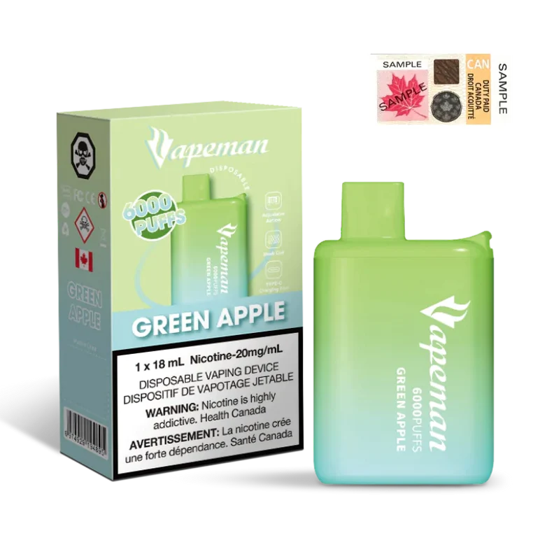 VAPEMAN 6000 - GREEN APPLE